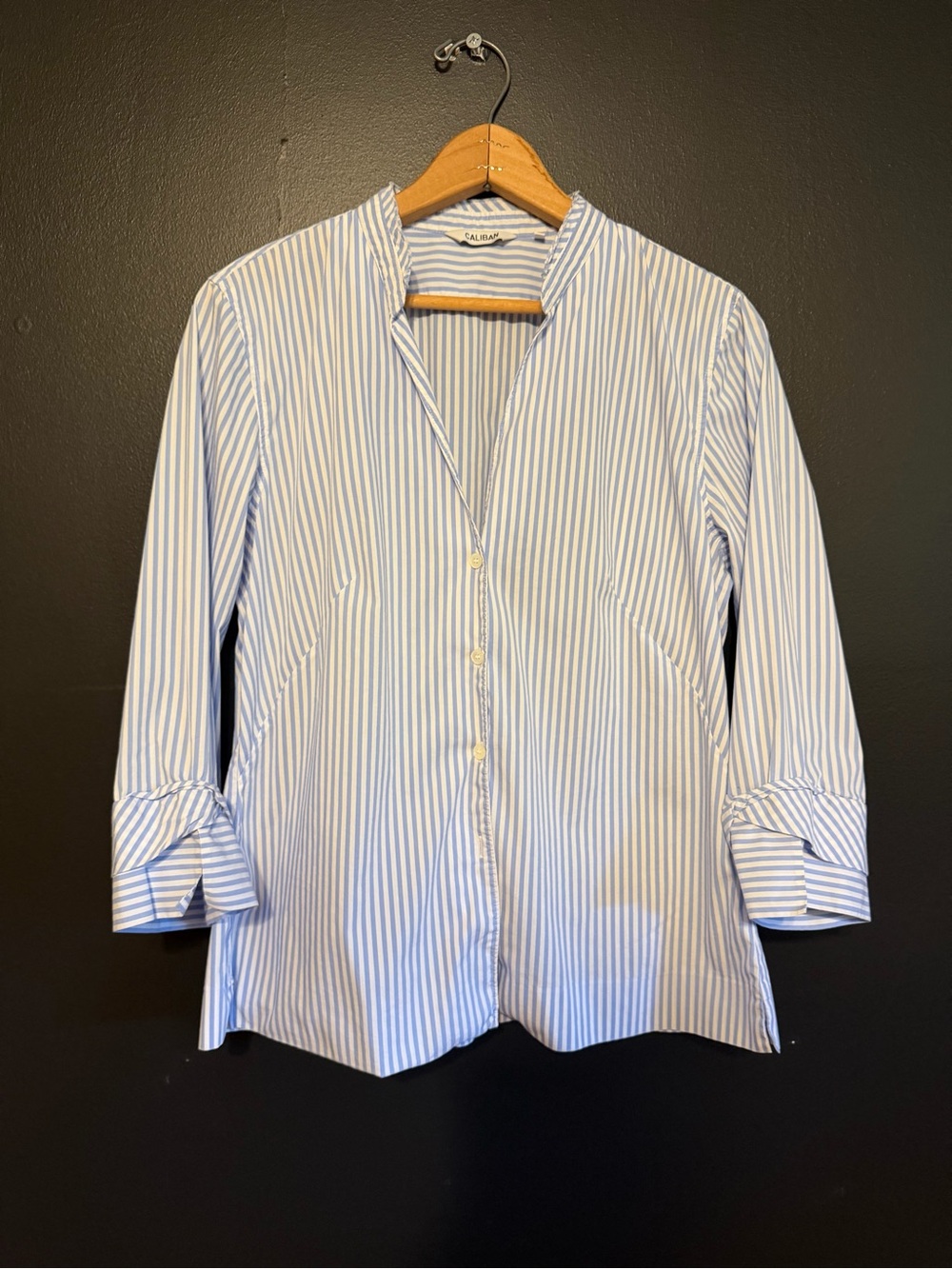 Caliban Amy Classic Blouse in Blue Stripe